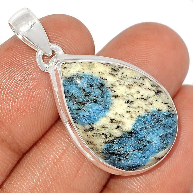 1.5" K2 Blue - Azurite In Quartz Pendants - K2P1237