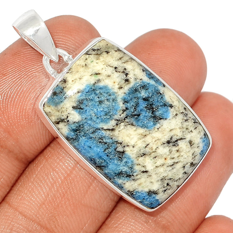 1.6" K2 Blue - Azurite In Quartz Pendants - K2P1239