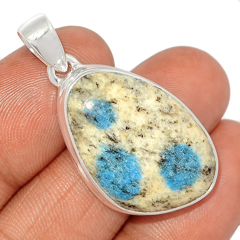 1.5" K2 Blue - Azurite In Quartz Pendants - K2P1241