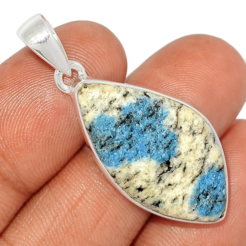 1.6" K2 Blue - Azurite In Quartz Pendants - K2P1243