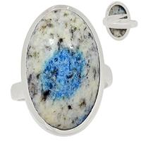 k2 Blue-Azurite In Quartz Ring-K2R803