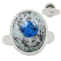 k2 Blue-Azurite In Quartz Ring-K2R807