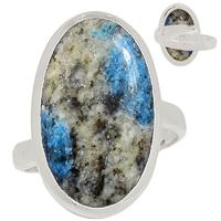 k2 Blue-Azurite In Quartz Ring-K2R808