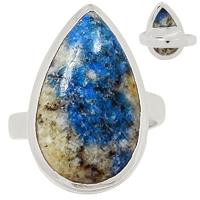 k2 Blue-Azurite In Quartz Ring-K2R809