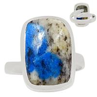 k2 Blue-Azurite In Quartz Ring-K2R812