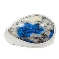 k2 Blue-Azurite In Quartz Ring-K2R815