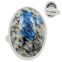 k2 Blue-Azurite In Quartz Ring-K2R816