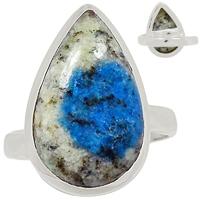 k2 Blue-Azurite In Quartz Ring-K2R817