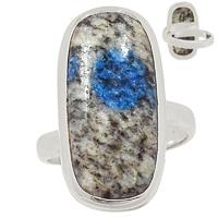 k2 Blue-Azurite In Quartz Ring-K2R824