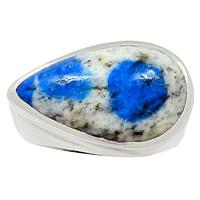 k2 Blue-Azurite In Quartz Ring-K2R826