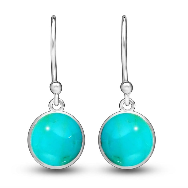 7*7 MM Round - Natural Kingman Turquoise Earrings - CB-E902KMT Catalogue