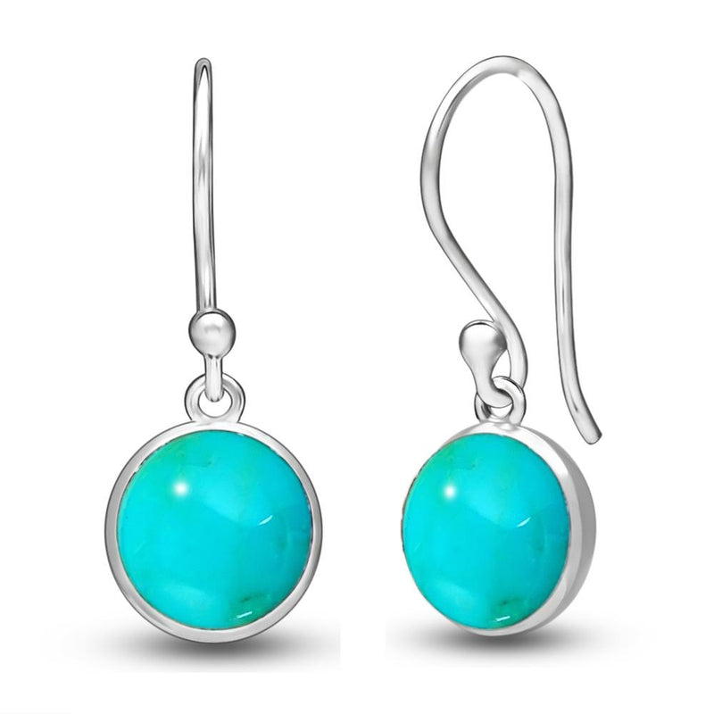 7*7 MM Round - Natural Kingman Turquoise Earrings - CB-E902KMT Catalogue