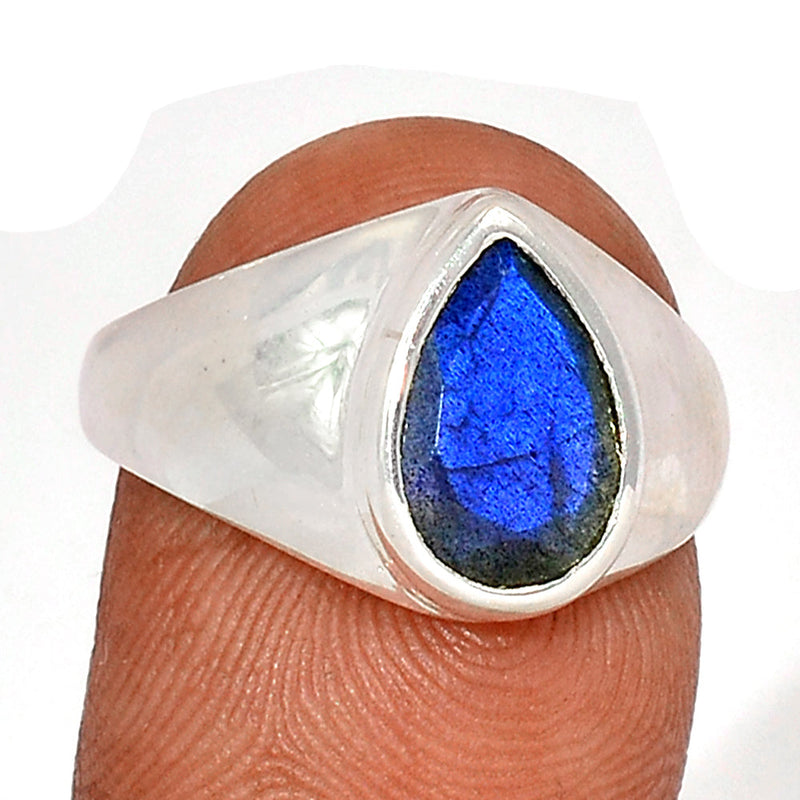 Solid - Labradorite Faceted Ring - LBFR1061