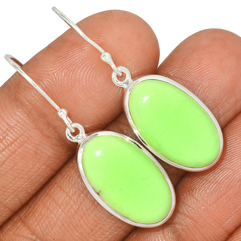 1.6" Citron Chrysoprase From Mint Chrysoprase Earrings - LMCE161