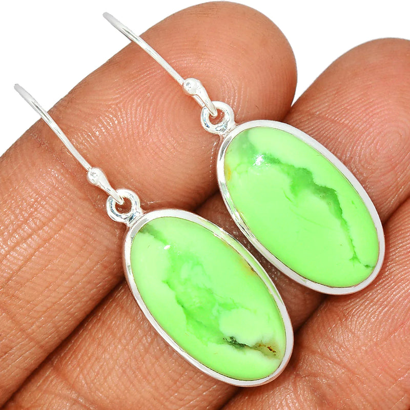 1.6" Citron Chrysoprase From Mint Chrysoprase Earrings - LMCE167
