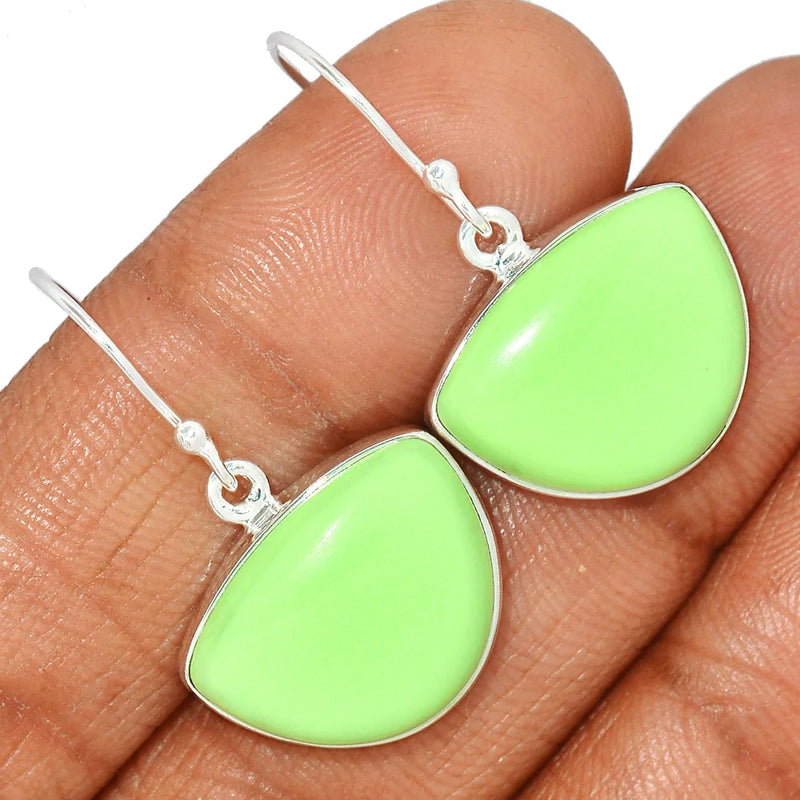 1.3" Citron Chrysoprase From Mint Chrysoprase Earrings - LMCE183