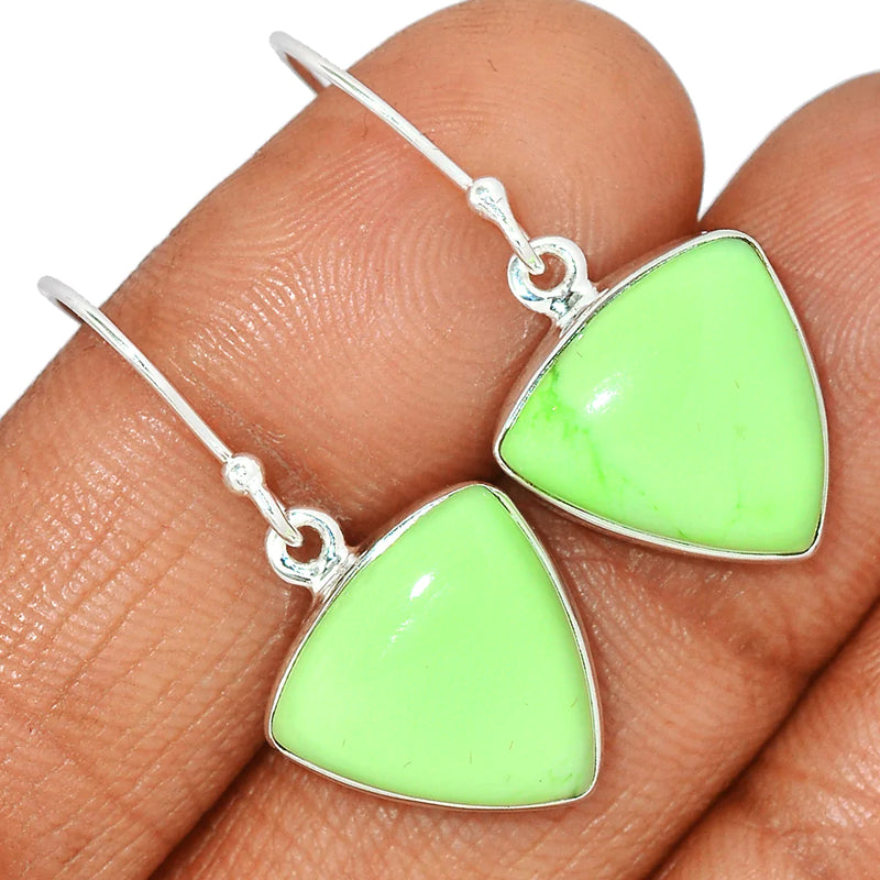 1.3" Citron Chrysoprase From Mint Chrysoprase Earrings - LMCE187