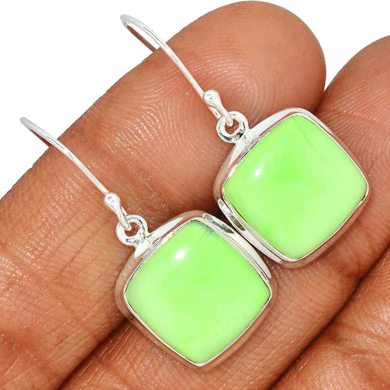 1.3" Citron Chrysoprase From Mint Chrysoprase Earrings - LMCE189