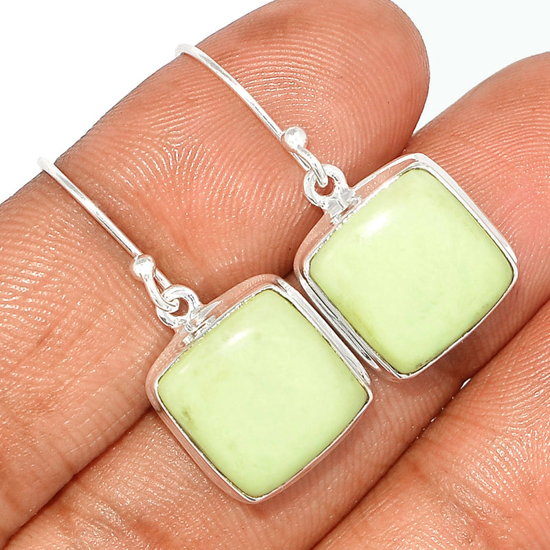 1.2" Citron Chrysoprase From Mint Chrysoprase Earrings - LMCE231