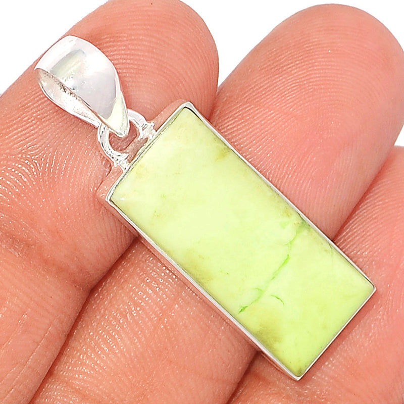 1.5" Citron Chrysoprase From Mint Chrysoprase Pendants - LMCP247