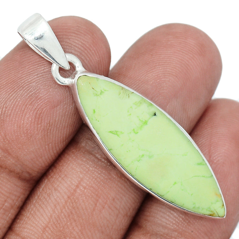 1.7" Citron Chrysoprase From Mint Chrysoprase Pendants - LMCP290