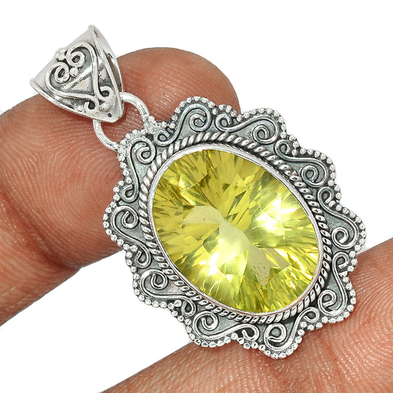 1.6" Fine Filigree - Lemon Topaz Pendants - LMTP630