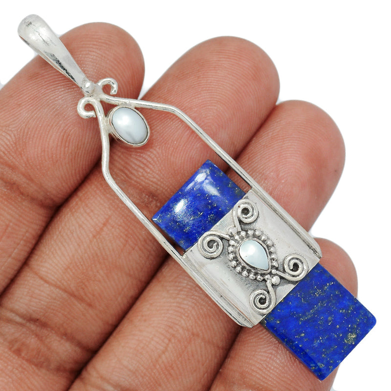 2.6" Lapis & Pearl Pendants - LPSP2728