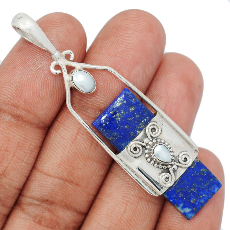 2.5" Lapis & Pearl Pendants - LPSP2729