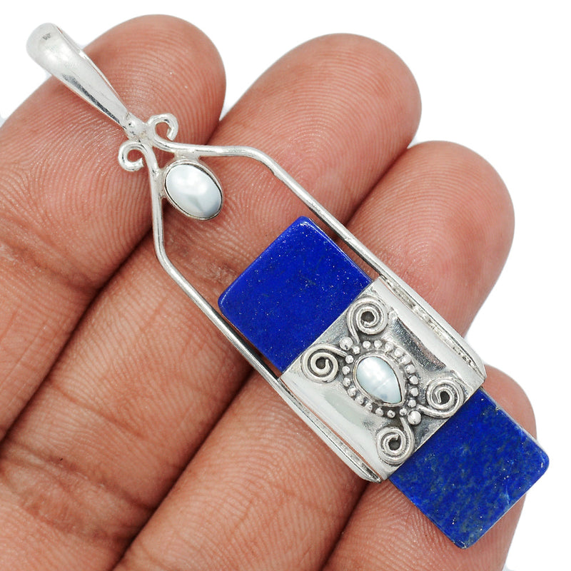 2.5" Lapis & Pearl Pendants - LPSP2731