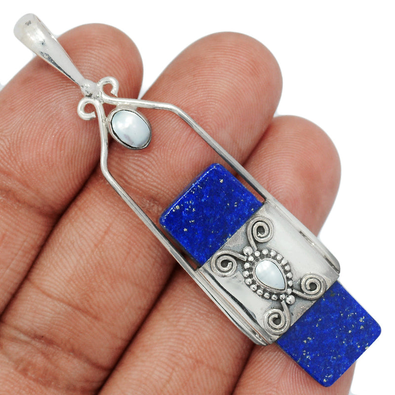 2.6" Lapis & Pearl Pendants - LPSP2732