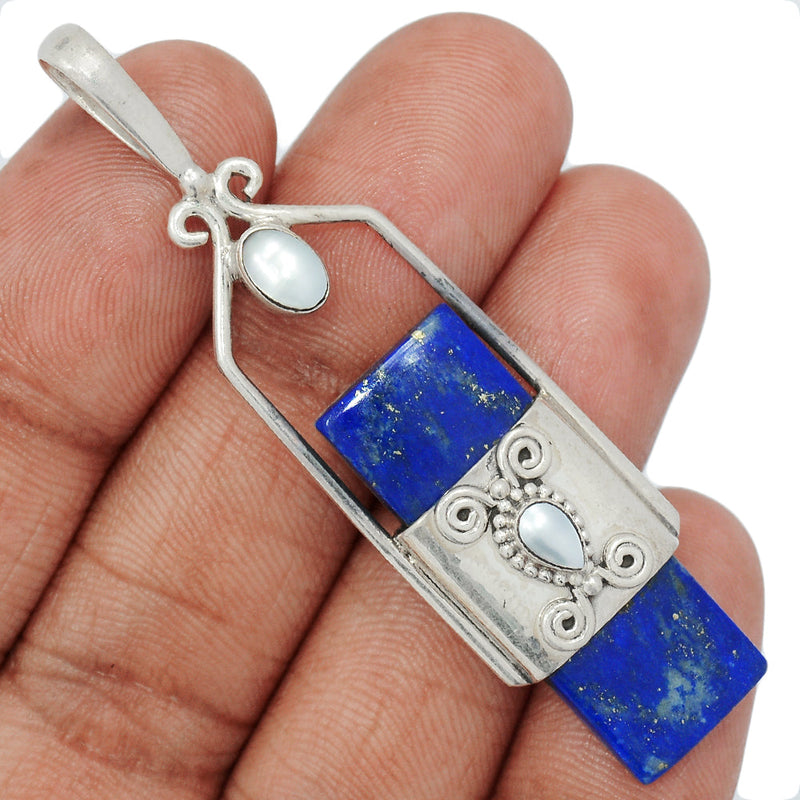 2.5" Lapis & Pearl Pendants - LPSP2733