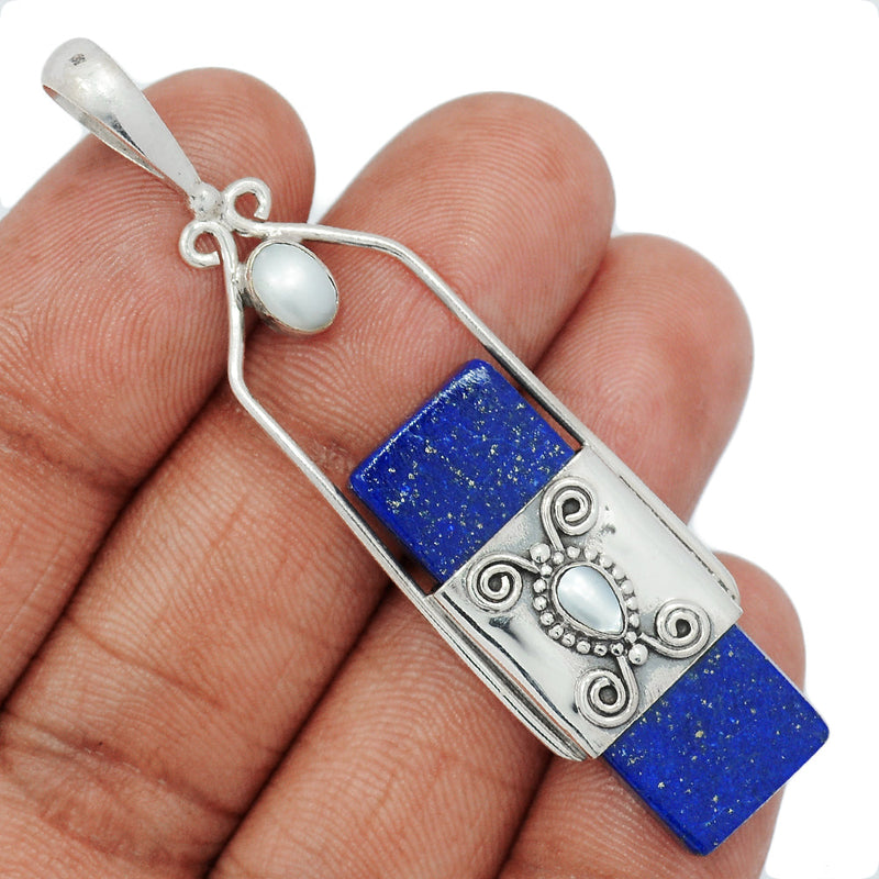 2.6" Lapis & Pearl Pendants - LPSP2736