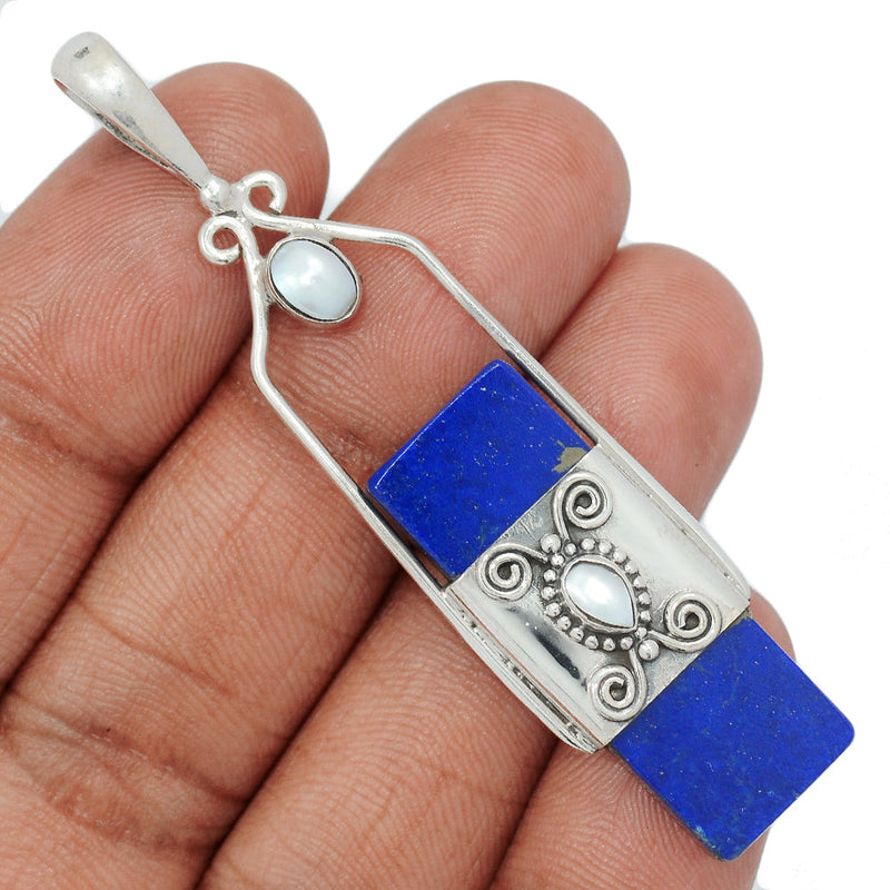 2.6" Lapis & Pearl Pendants - LPSP2738