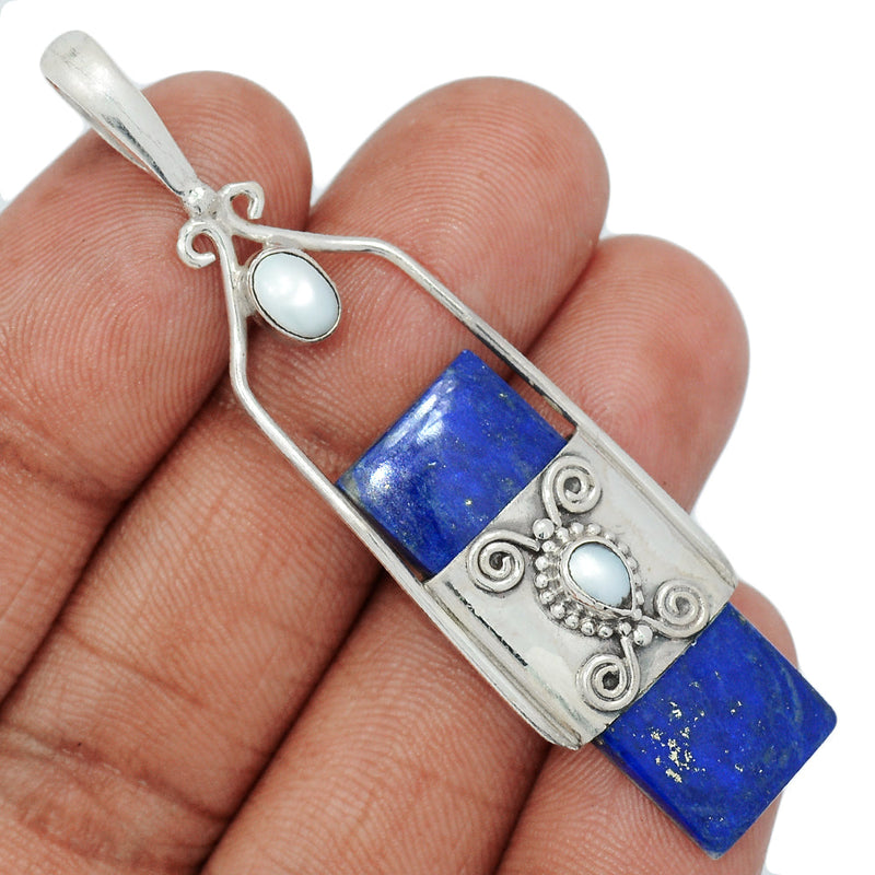 2.5" Lapis & Pearl Pendants - LPSP2739