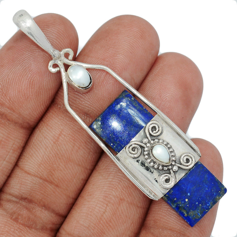 2.5" Lapis & Pearl Pendants - LPSP2740