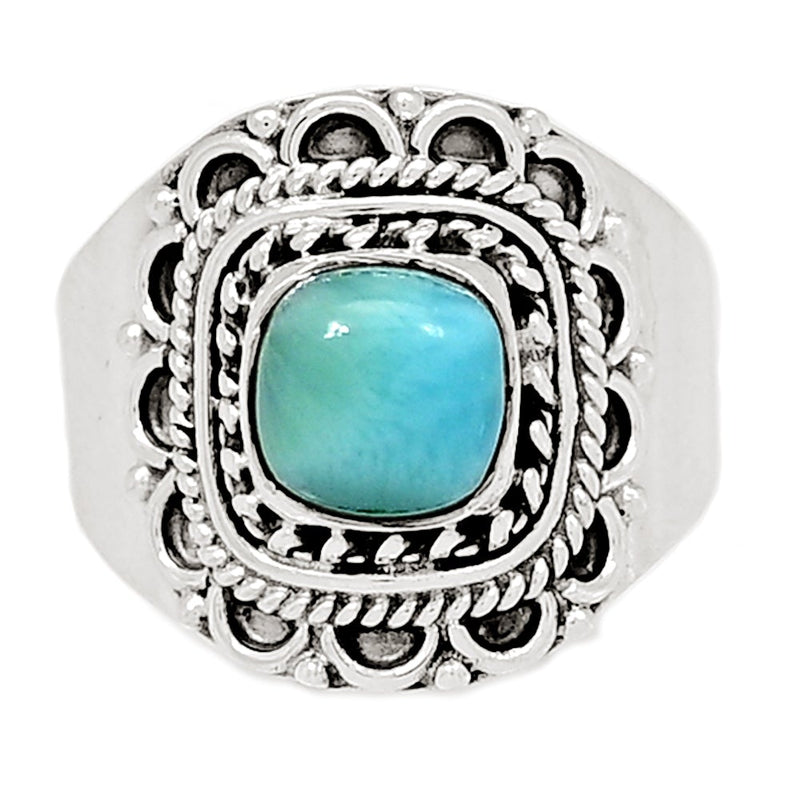 7*7 MM Fine Filigree - Larimar Ring - LRIR2681