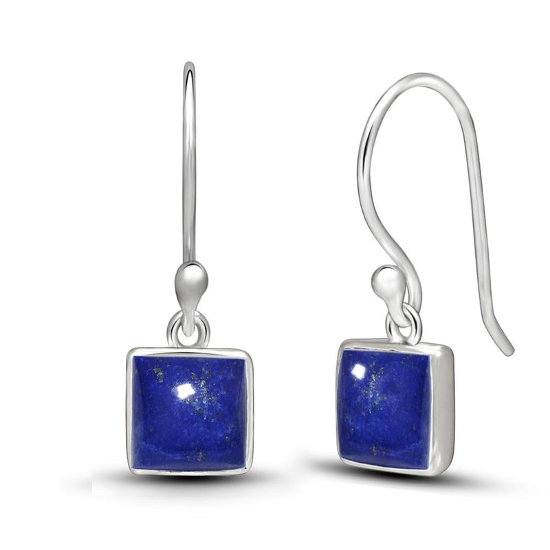 7*7 MM Square - Lapis Silver Earrings - CB-E903LPS Catalogue