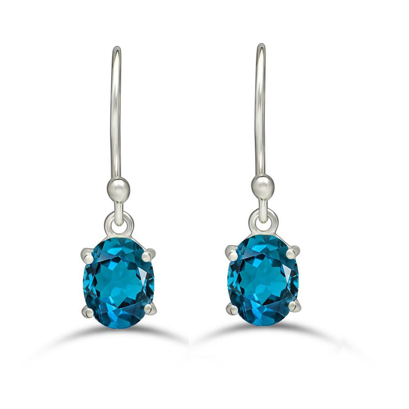 7*5 MM Oval - London Blue Topaz Faceted Earrings - ESBC406-LBT Catalogue