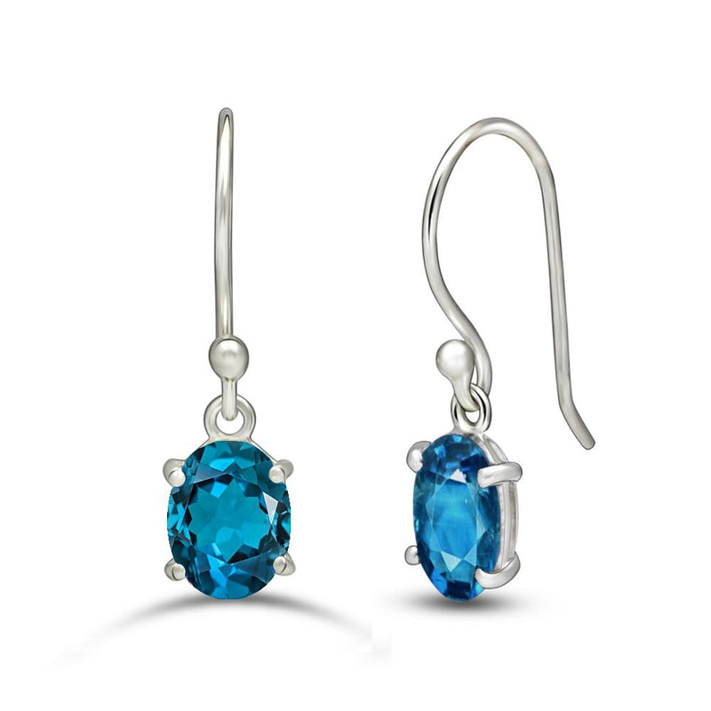 7*5 MM Oval - London Blue Topaz Faceted Earrings - ESBC406-LBT Catalogue