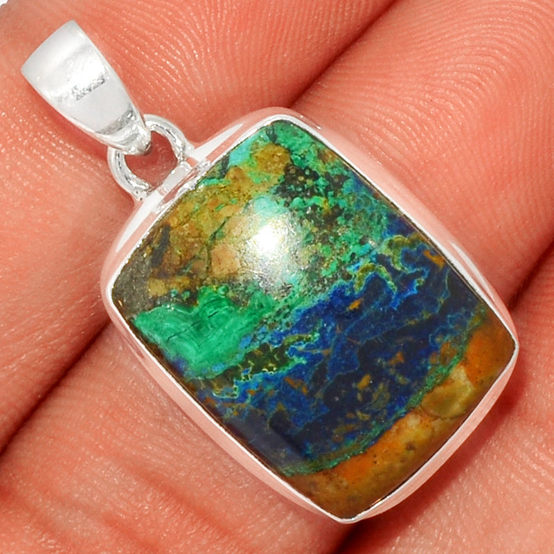 1.3" Malachite In Azurite Pendants - MAZP1025