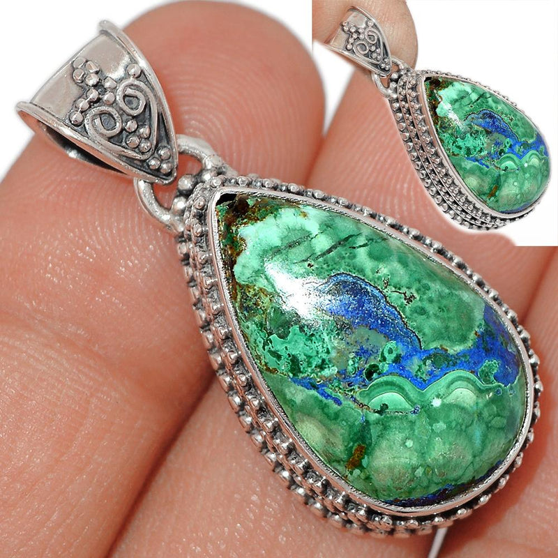 1.3" Malachite In Azurite Pendants - MAZP766
