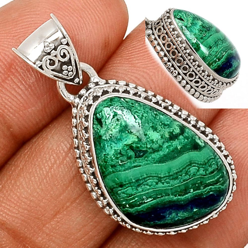 1.3" Malachite In Azurite Pendants - MAZP826