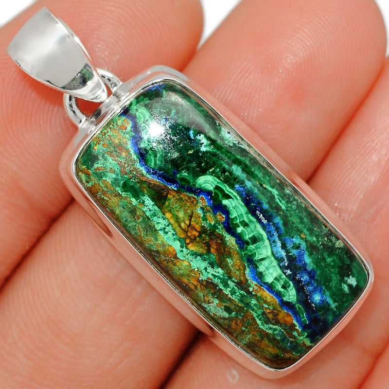 1.5" Malachite In Azurite Pendants - MAZP865