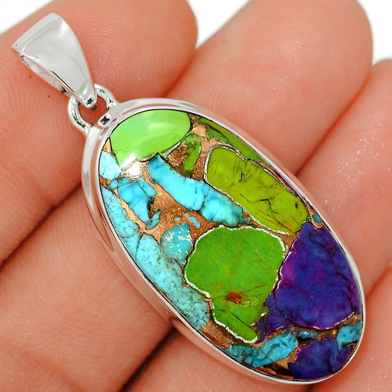 1.7" Multi Copper Turquoise Pendants - MCTP111
