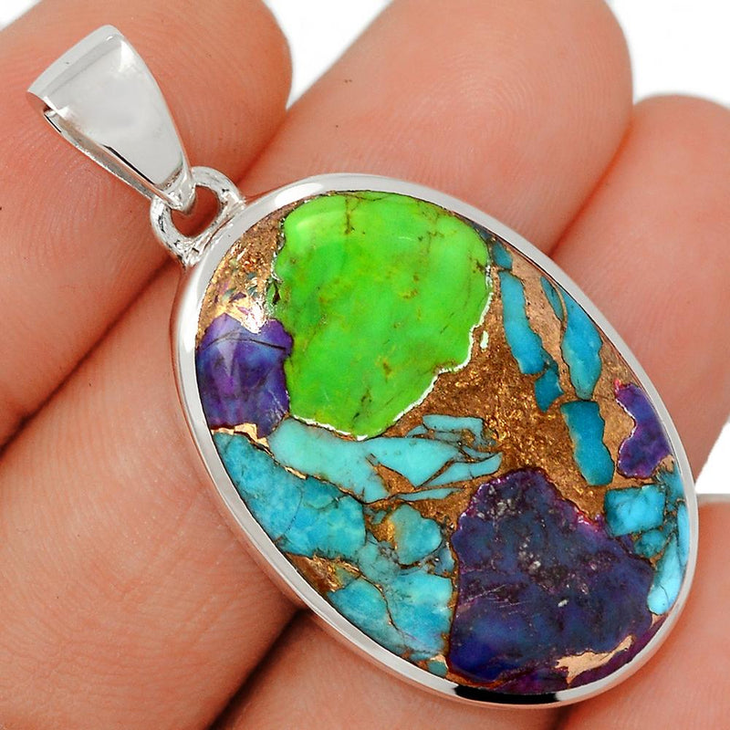 1.6" Multi Copper Turquoise Pendants - MCTP113