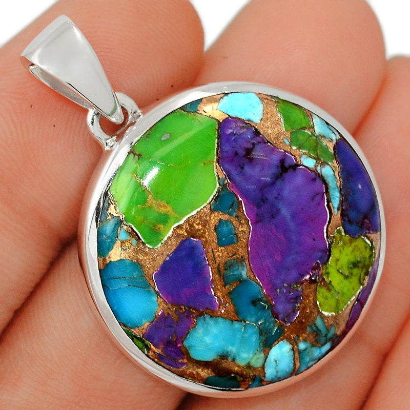 1.5" Multi Copper Turquoise Pendants - MCTP115