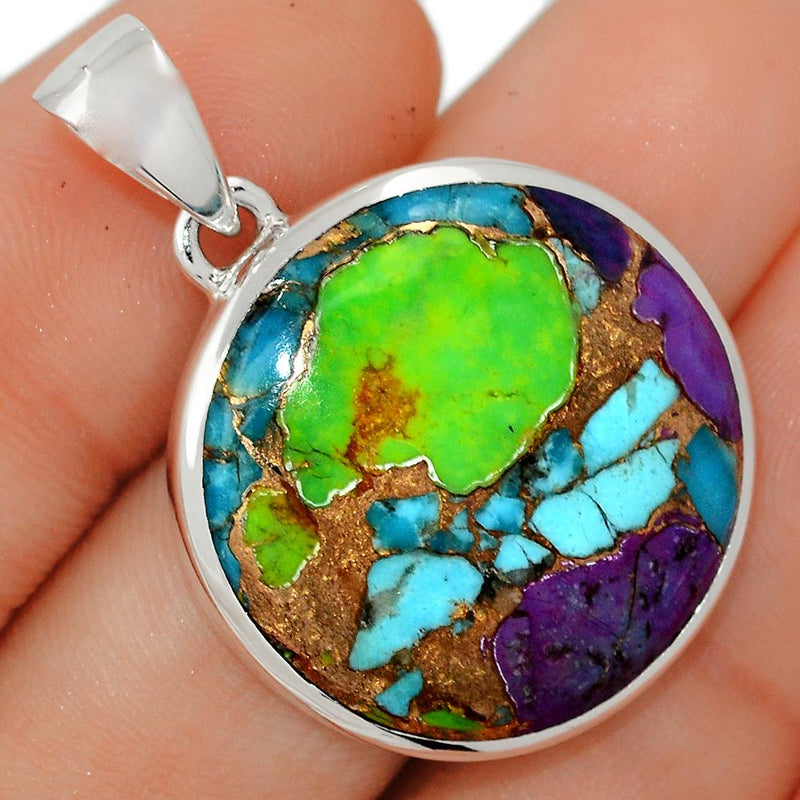 1.3" Multi Copper Turquoise Pendants - MCTP121