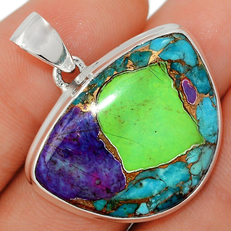1.3" Multi Copper Turquoise Pendants - MCTP63