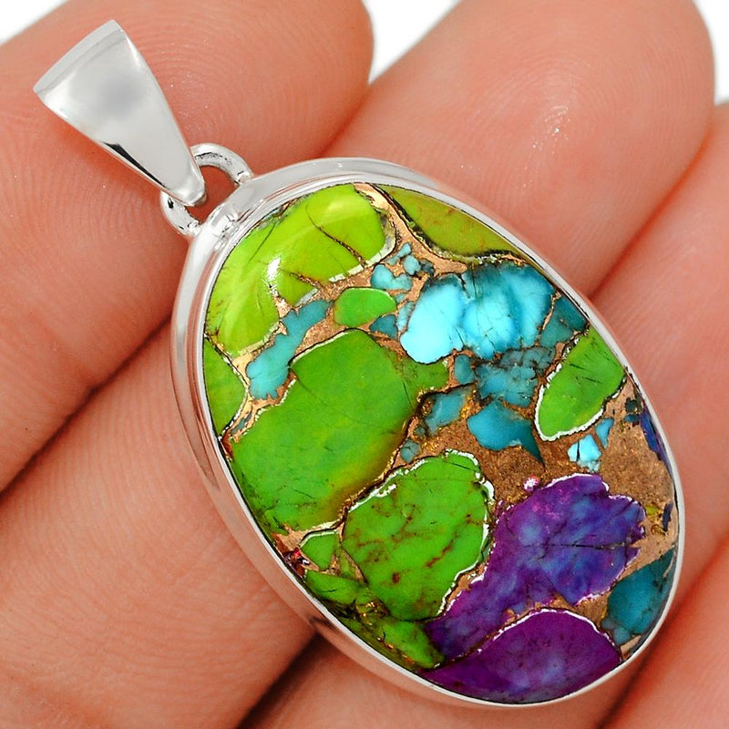 1.6" Multi Copper Turquoise Pendants - MCTP66