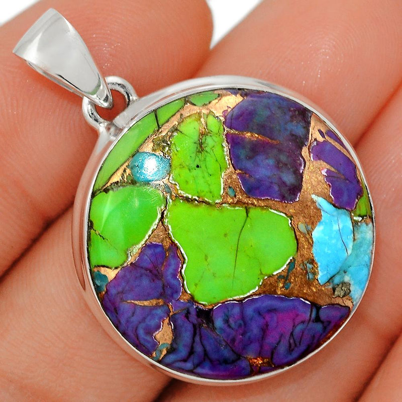 1.5" Multi Copper Turquoise Pendants - MCTP73